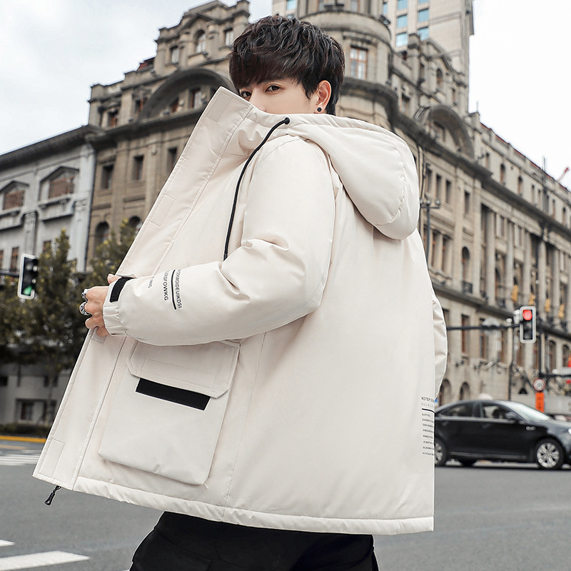 "2021 Men's down jacket Outdoor solid color Casual sports youth Korean-style warm workwear jacket Trend one-piece consignment. Specification image