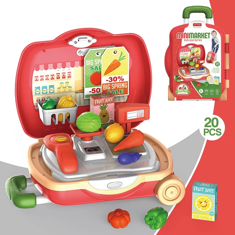 Children's house play portable suitcase, dressing table, Chekele kitchen tableware, medical equipment, trolley case, toy set h details Picture