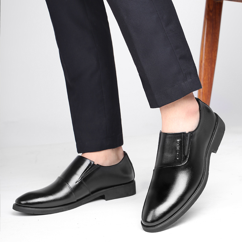 Casual leather shoes men 202 spring new business formal men's leather shoes with leather British wedding shoes