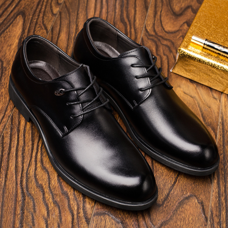 Leather shoes male 202 new men's business formal men's shoes classic round head leather casual single shoes fashion wedding shoes