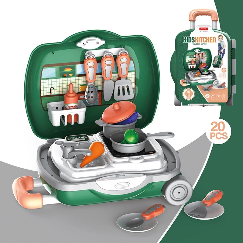Children's house play portable suitcase, dressing table, Chekele kitchen tableware, medical equipment, trolley case, toy set h Specification drawing