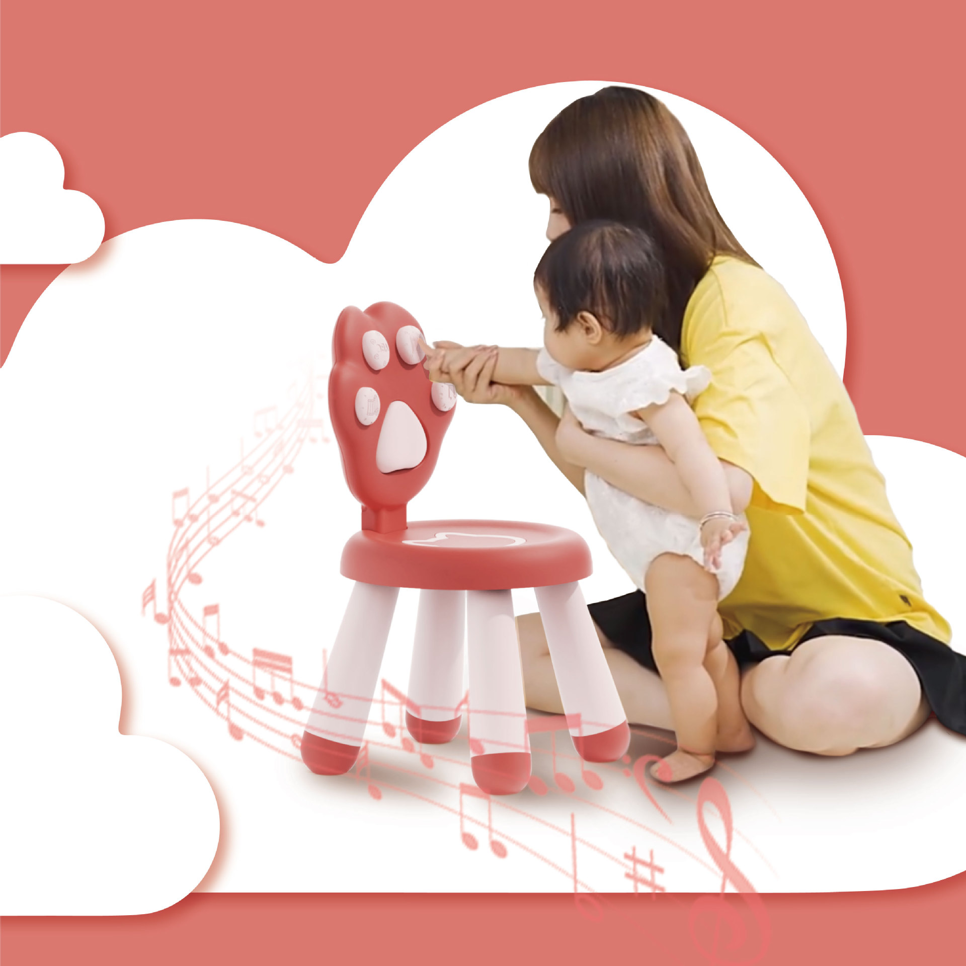 Children's benches, call chairs, plastic backrest chairs for kindergartens, baby home small chairs, anti-slip belts, music children's chairs Specification image