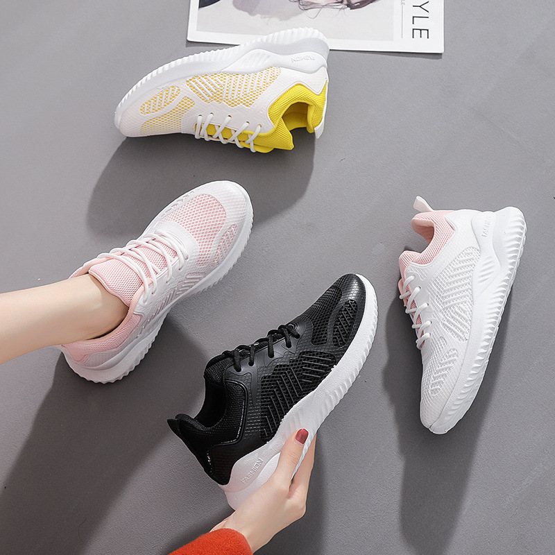 202 Spring new Korean version of chic sports shoes female high breathable small white shoes female daddy shoes running shoes A005
