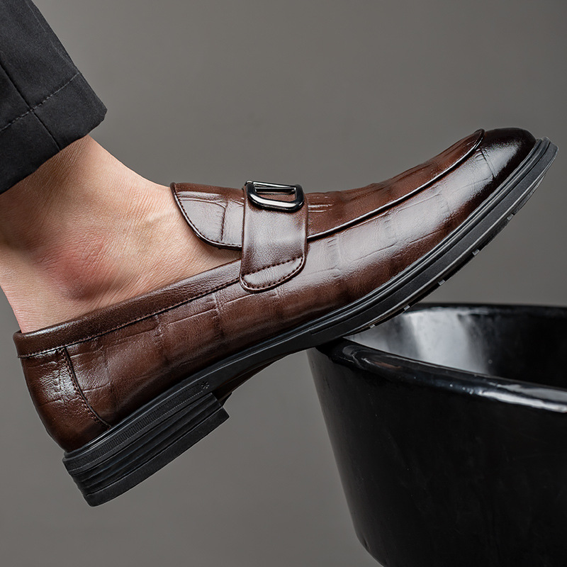 Recreational leather shoes male 202 autumn winter new fund recreational bean bean shoes male money covers foot lazy person shoes of England wind tide breathable