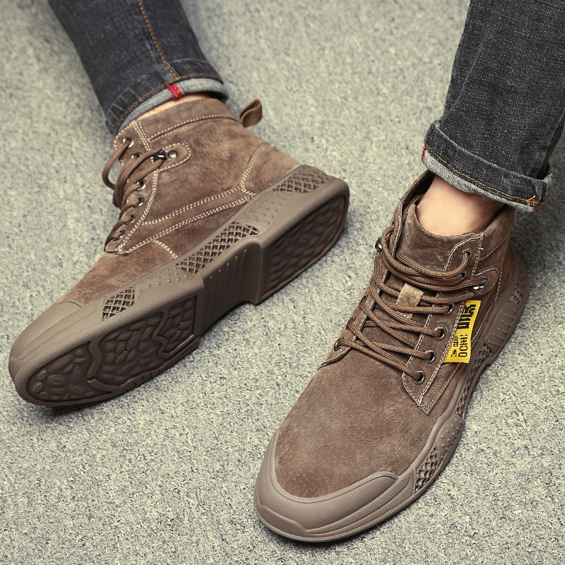 Fleece men's shoes Autumn 202 new Martin boots men's high work shoes men's fashionable shoes versatile boots Desert boots