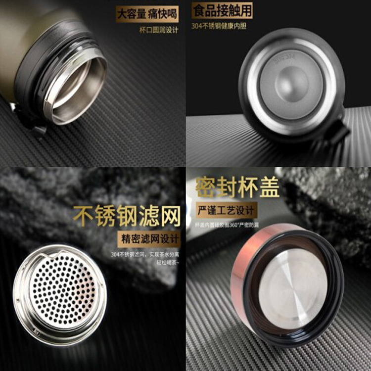 Thermos flasks, thermos cups, large-capacity men's and women's outdoor sports portable stainless steel water cups, car household cups Specification image