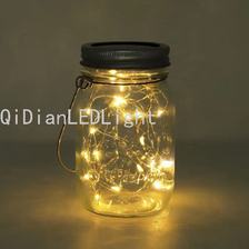 LED太阳能铜线灯串玻璃罐许愿灯挂灯造景装饰梅森罐灯