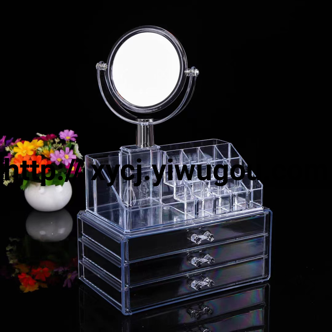 New explosive acrylic cosmetic case Plastic cosmetic case display stand, with mirror cosmetic case