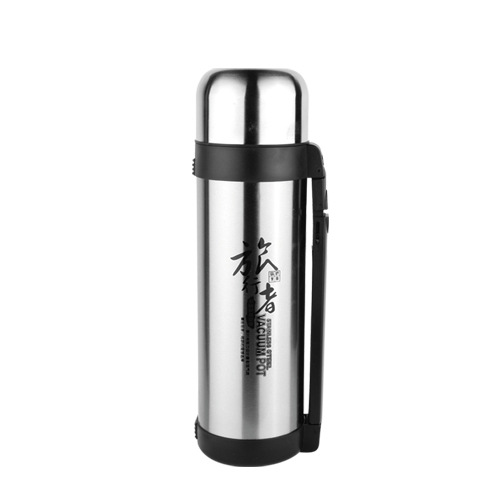 【 Factory Direct Sales 】 Reinforced plastic handle vacuum stainless steel double-layer wide-mouth thermos flask, thermos cup and flask sling details Picture