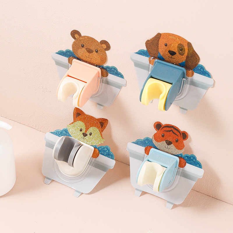 Elephant cartoon new shower holder free punching base bathroom without trace paste shower holder nozzle