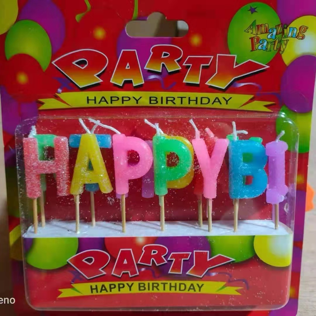 Creative Happy Birthday Colorful candles Birthday party alphanumeric toothpick candles decorative craft candles
