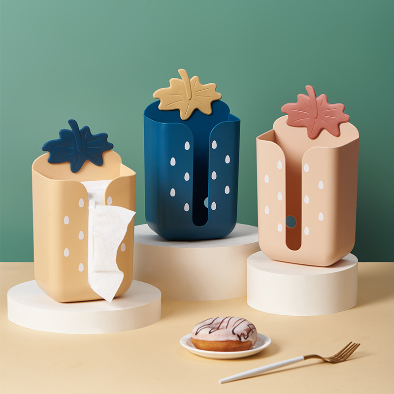 可爱草莓免打孔壁挂抽纸盒卫生间洗脸巾收纳盒无痕粘贴家用纸巾盒