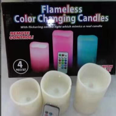 Romantic creative set candle novel LED remote control timing color-changing electronic set candle decorative craft candles thumbnail
