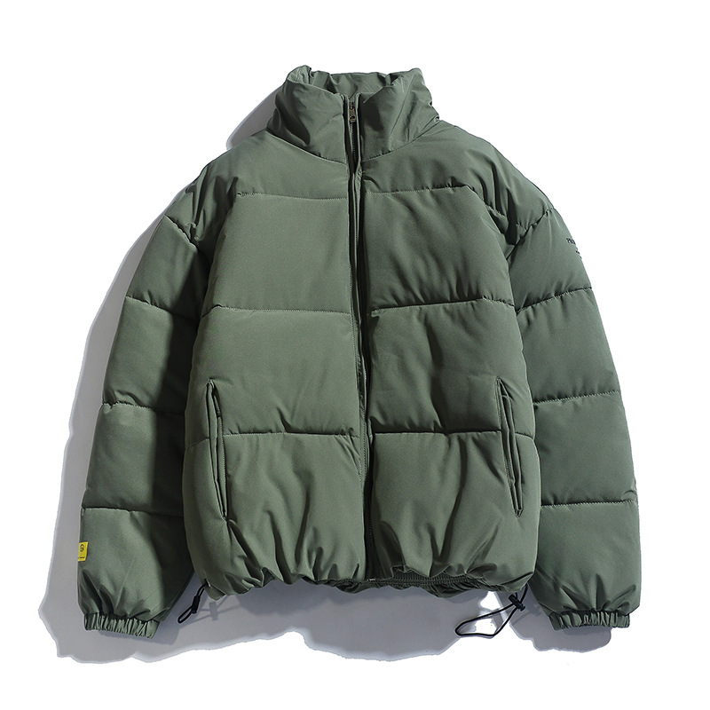 2021 New winter men's warm thickened cotton clothes, breadwear, casual short cotton-padded jacket, stand-up collar coat for men Specification image