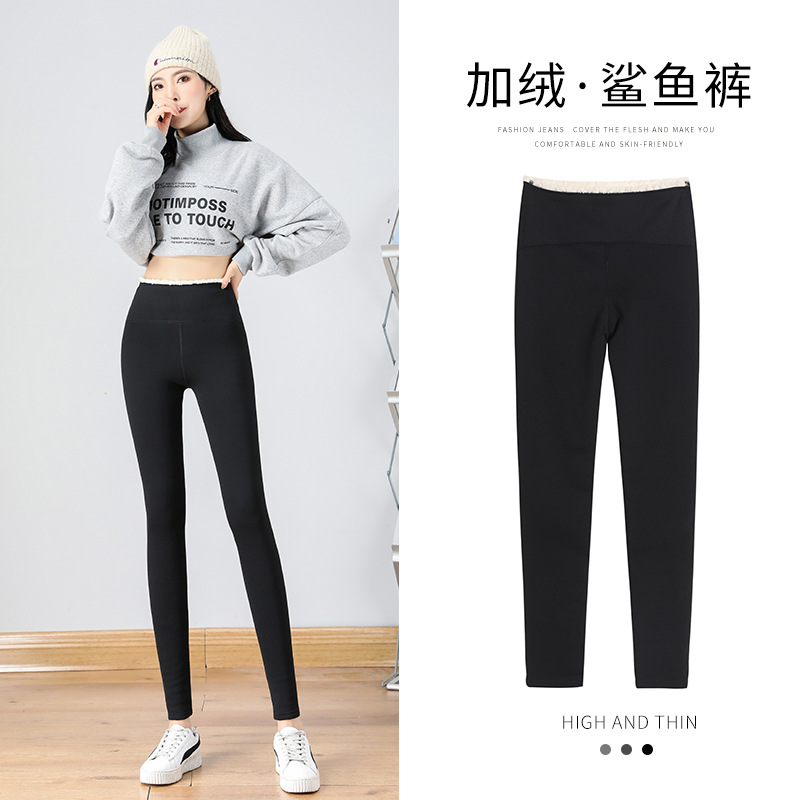 Lamb fleece shark pants, Barbie pants, women's outerwear, autumn and winter fleece thickened yoga pants, large-sized warm leggings wholesale Application Scenario