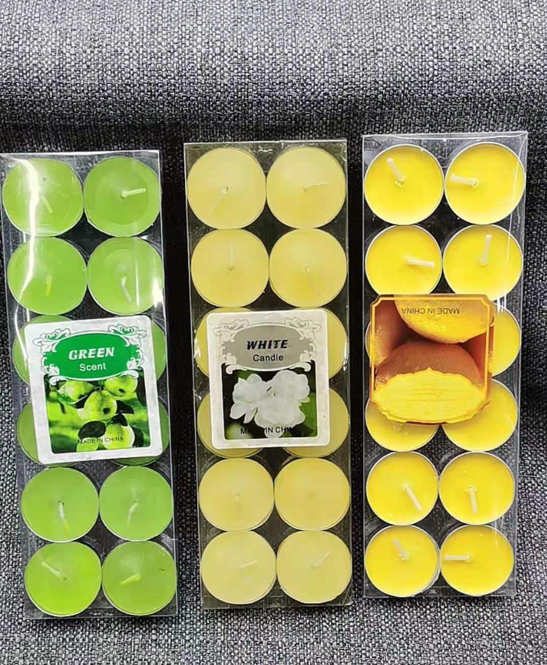 Aromatherapy wedding candles 12 PVC box smokeless tea wax site layout decorative craft candles