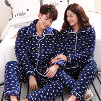 Winter triple thickened flannel cotton pajamas warm home wear for men and women