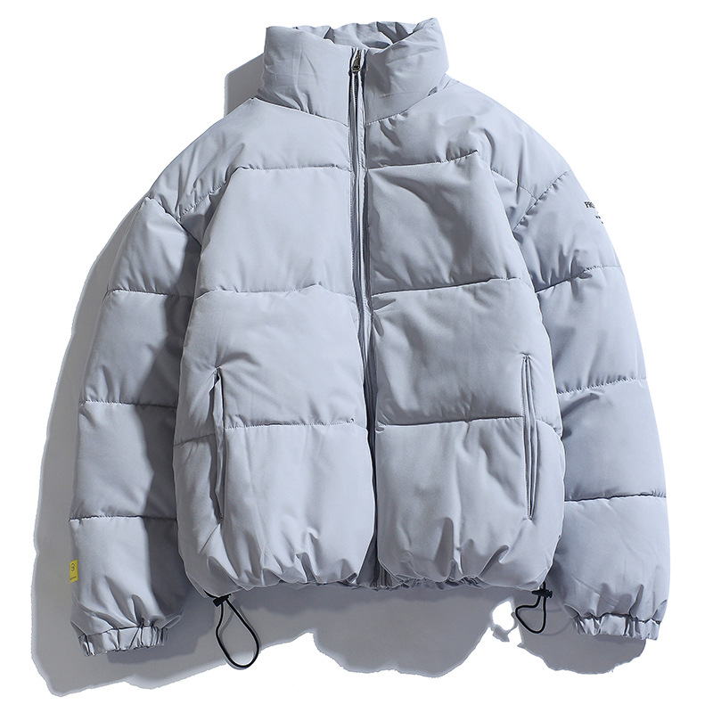 2021 New winter men's warm thickened cotton clothes, breadwear, casual short cotton-padded jacket, stand-up collar coat for men details Picture