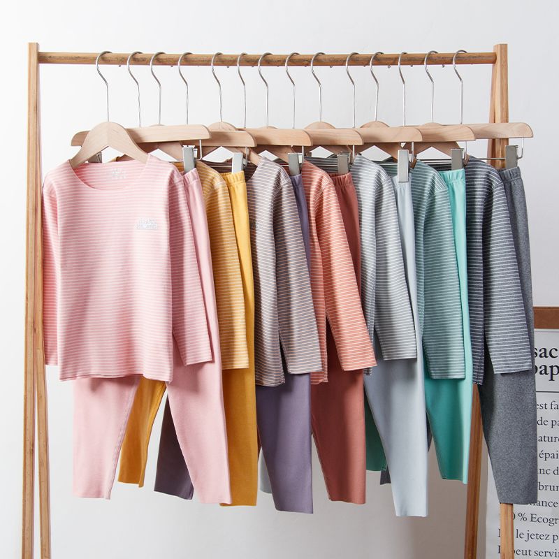Children's underwear set Warm and traceless cashmere for men and women's wear AB face baby long Johns double cashmere home wear