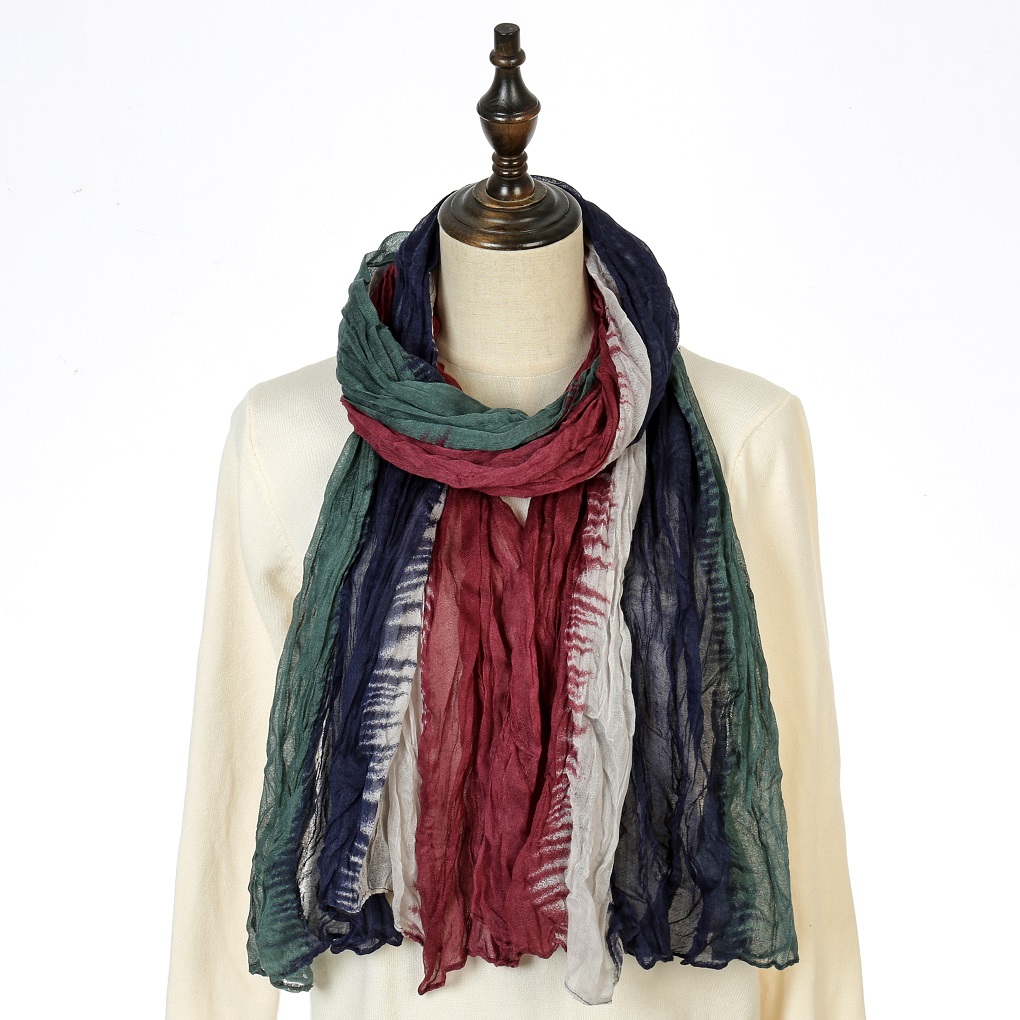 Cotton and linen long scarf 90*180, spring and autumn color-blocking foreign trade scarf bestseller, soft and neutral gauze scarf Application Scenario