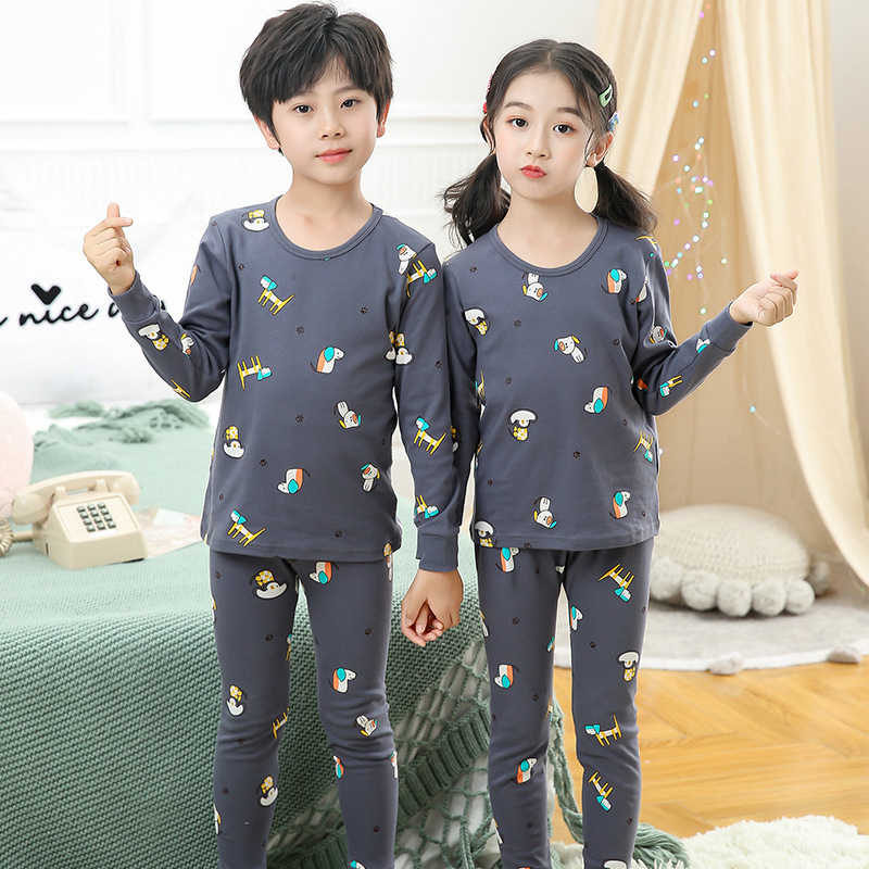 Children's long Johns set cotton men's and women's warm underwear cotton pajamas for boys and girls
