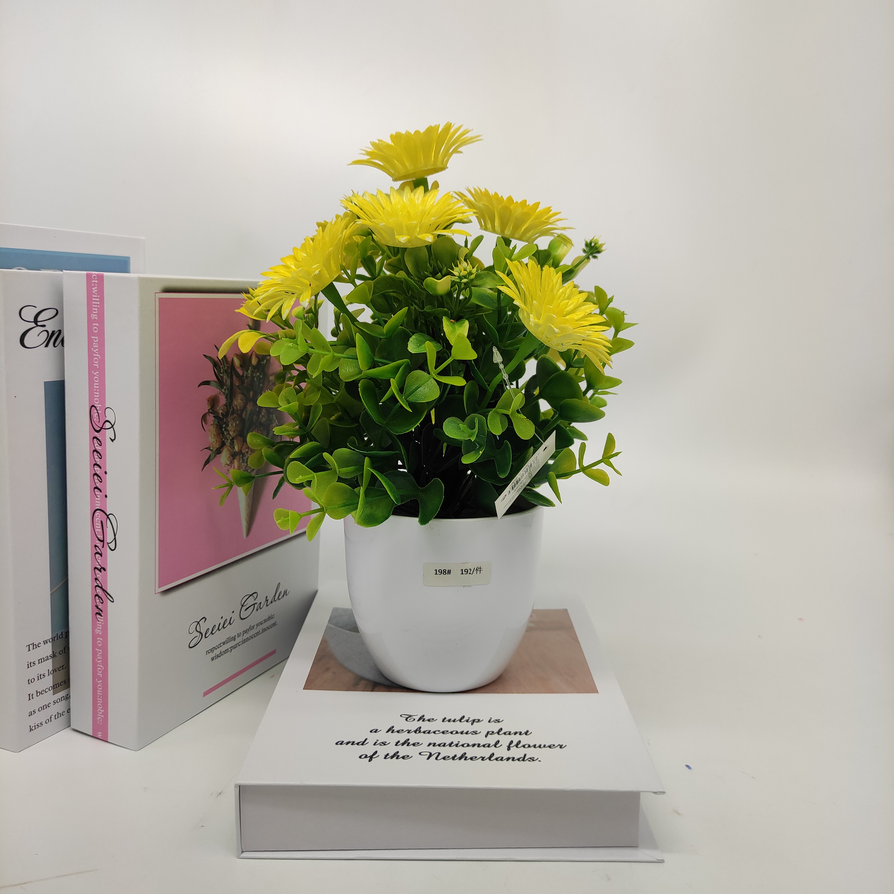 Mini artificial bonsai flowers, small potted plants, factory direct sales of artificial flower plants details Picture
