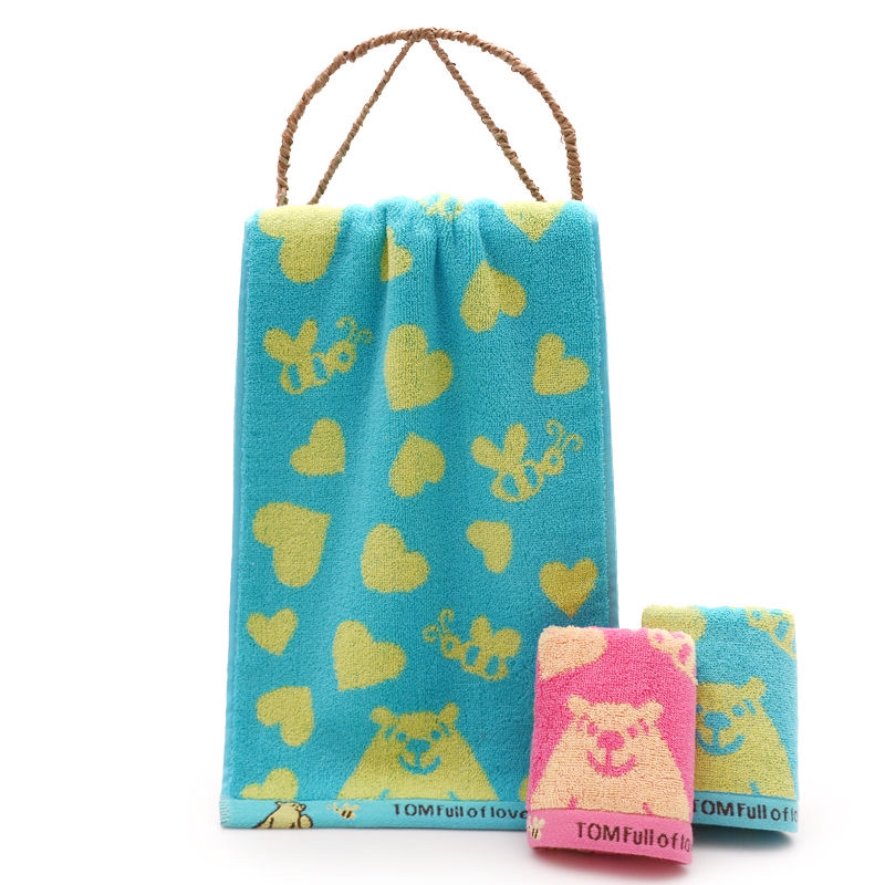 Wholesale of pure cotton non-shedding face towels for children, Fuxiong household hand towels, all-cotton baby absorbent