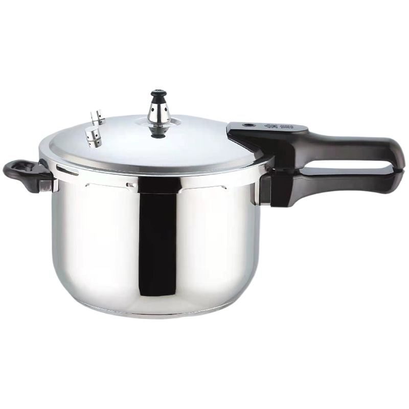 304 stainless steel pressure cooker with stainless steel bottom and steaming plate, universal pressure cooker, 22-28cm Item Picture