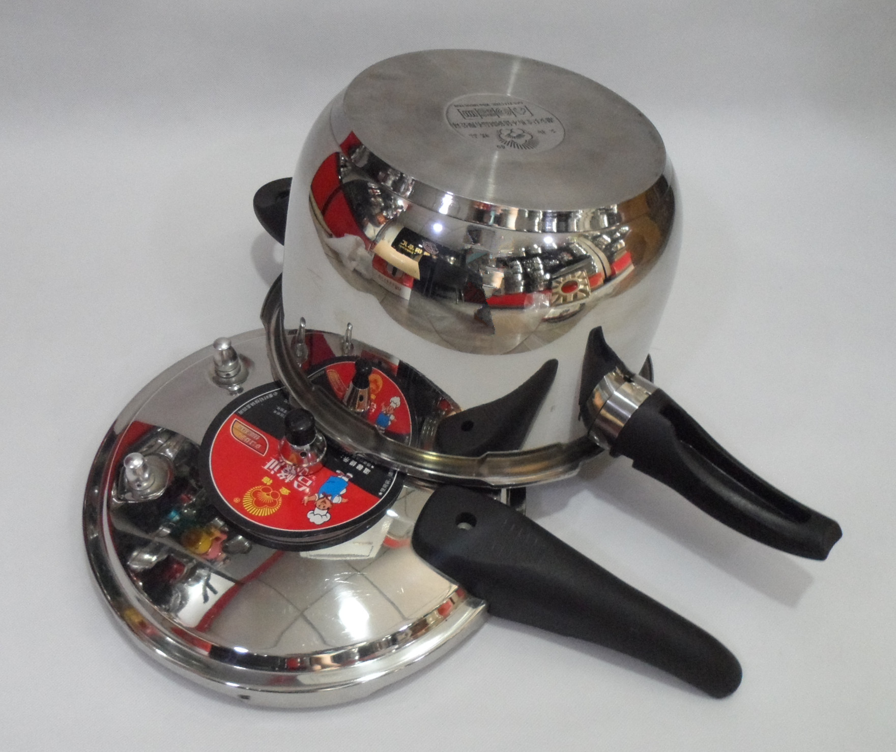 18cm-28cm304 pressure cooker, time-saving and practical, stainless steel double-bottom pressure cooker wholesale Specification image