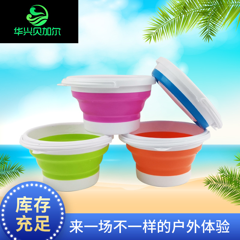 Manufacturers spot portable folding bucket pp bucket outdoor car wash fishing travel home multifunctional folding bucket