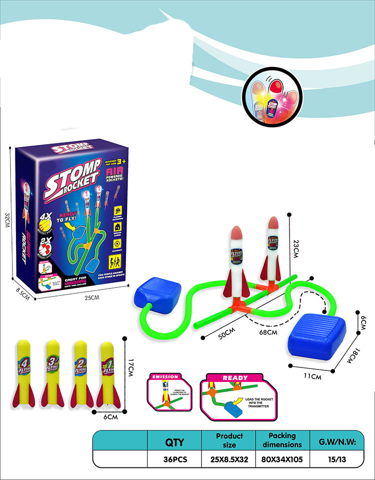 Cross-border street stall hot products: Outdoor interactive toys with EVA foam cotton that can be launched by stepping on the skyrocket launcher Application Scenario