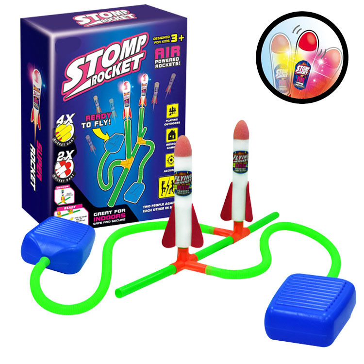 Cross-border street stall hot products: Outdoor interactive toys with EVA foam cotton that can be launched by stepping on the skyrocket launcher Specification drawing
