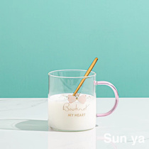 Hot selling simple thermos glass breakfast mug with scoop coffee mug creative water mug