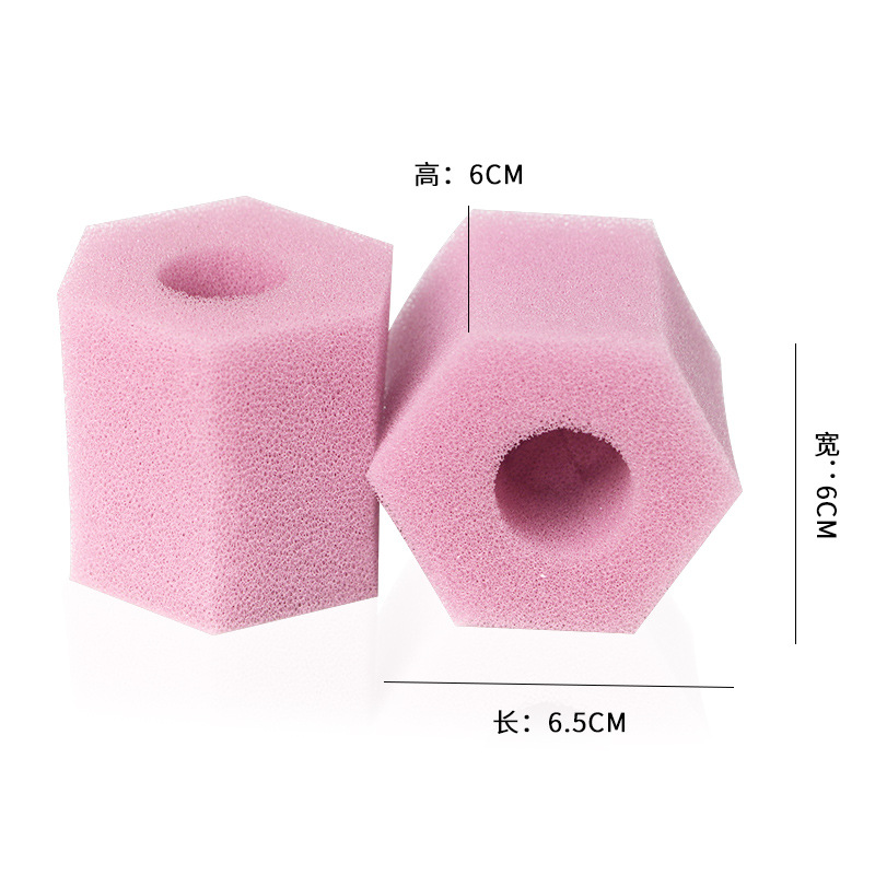Black and white hexagonal star-shaped filter sponge block, 6mm nail polish gradient nail art rhombic foam wipe