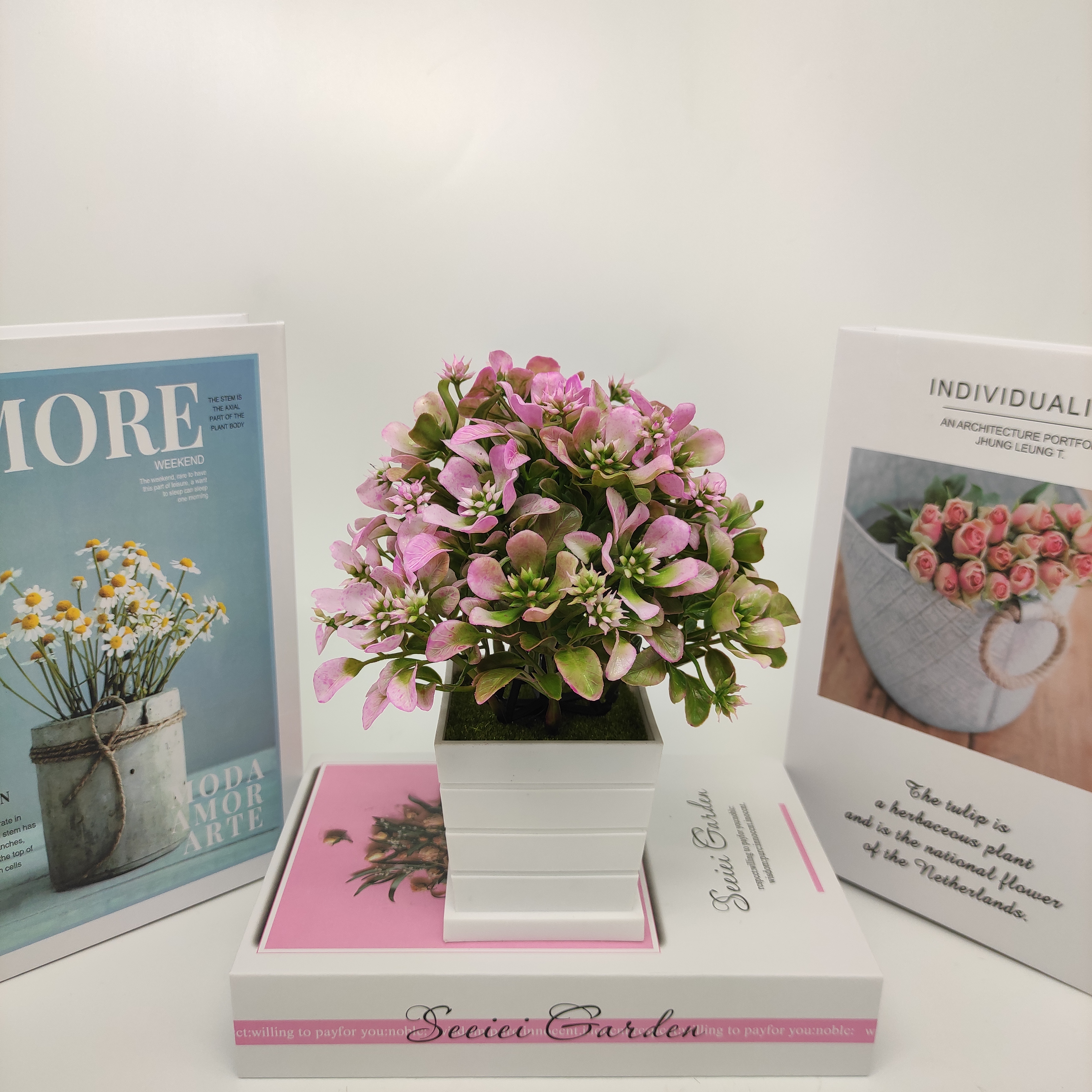 Mini artificial bonsai flowers, small potted plants, factory direct sales of artificial flower plants