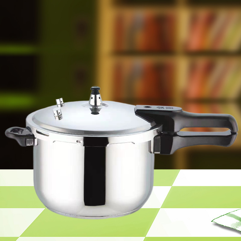 304 stainless steel pressure cooker with stainless steel bottom and steaming plate, universal pressure cooker, 22-28cm