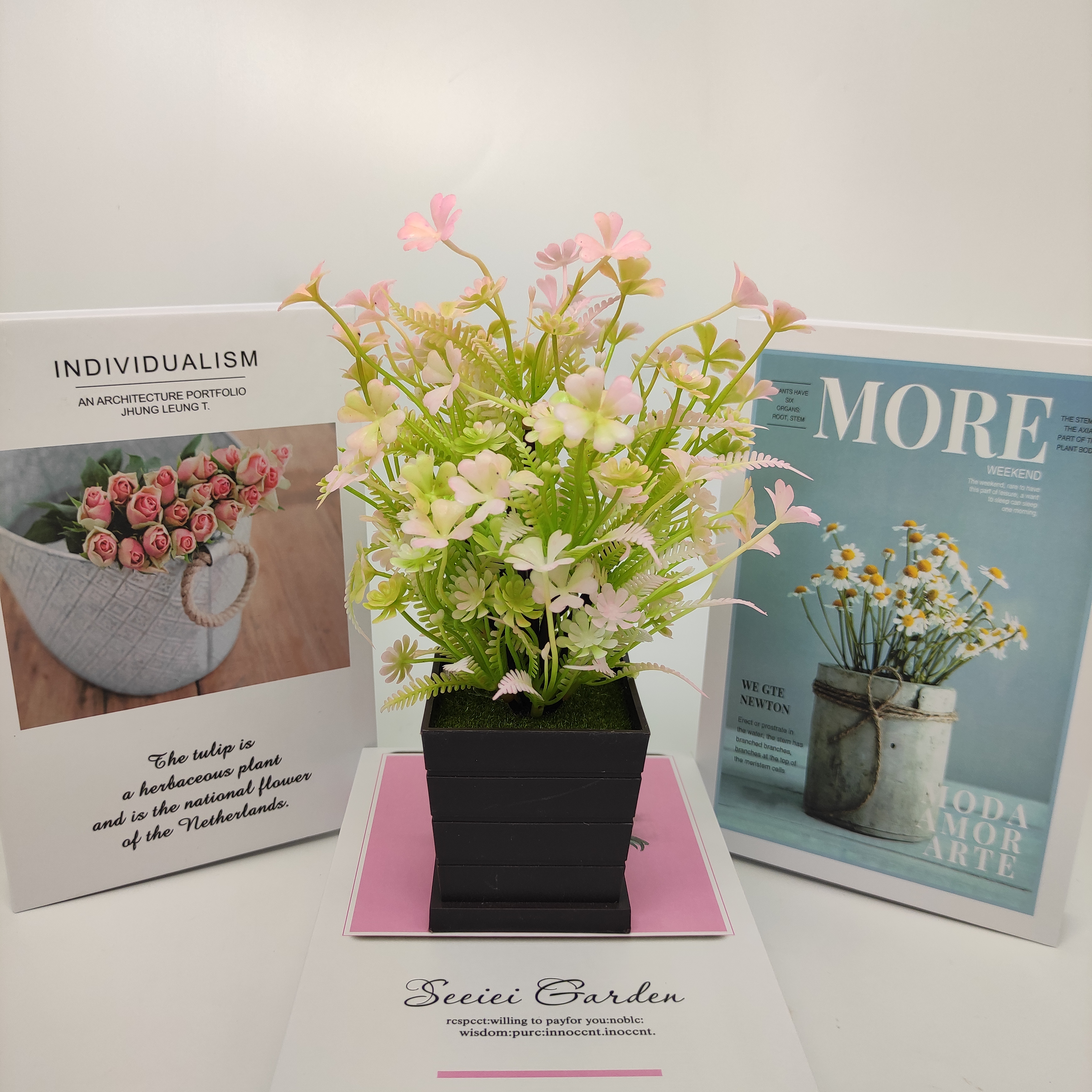 Mini artificial bonsai flowers, small potted plants, factory direct sales of artificial flower plants details Picture