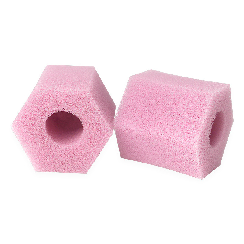 Black and white hexagonal star-shaped filter sponge block, 6mm nail polish gradient nail art rhombic foam wipe Item Picture