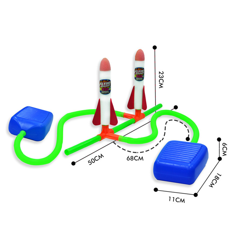 Cross-border street stall hot products: Outdoor interactive toys with EVA foam cotton that can be launched by stepping on the skyrocket launcher full figure