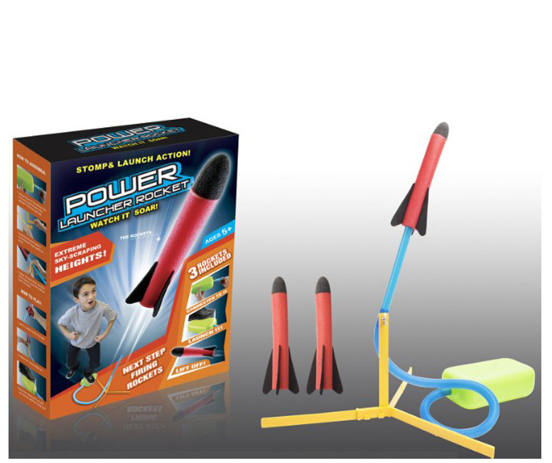 Children's foot-mounted plastic rocket launchers, pressure and air pressure outdoor sports toys, multiplayer game toys, direct supply from the manufacturer full figure