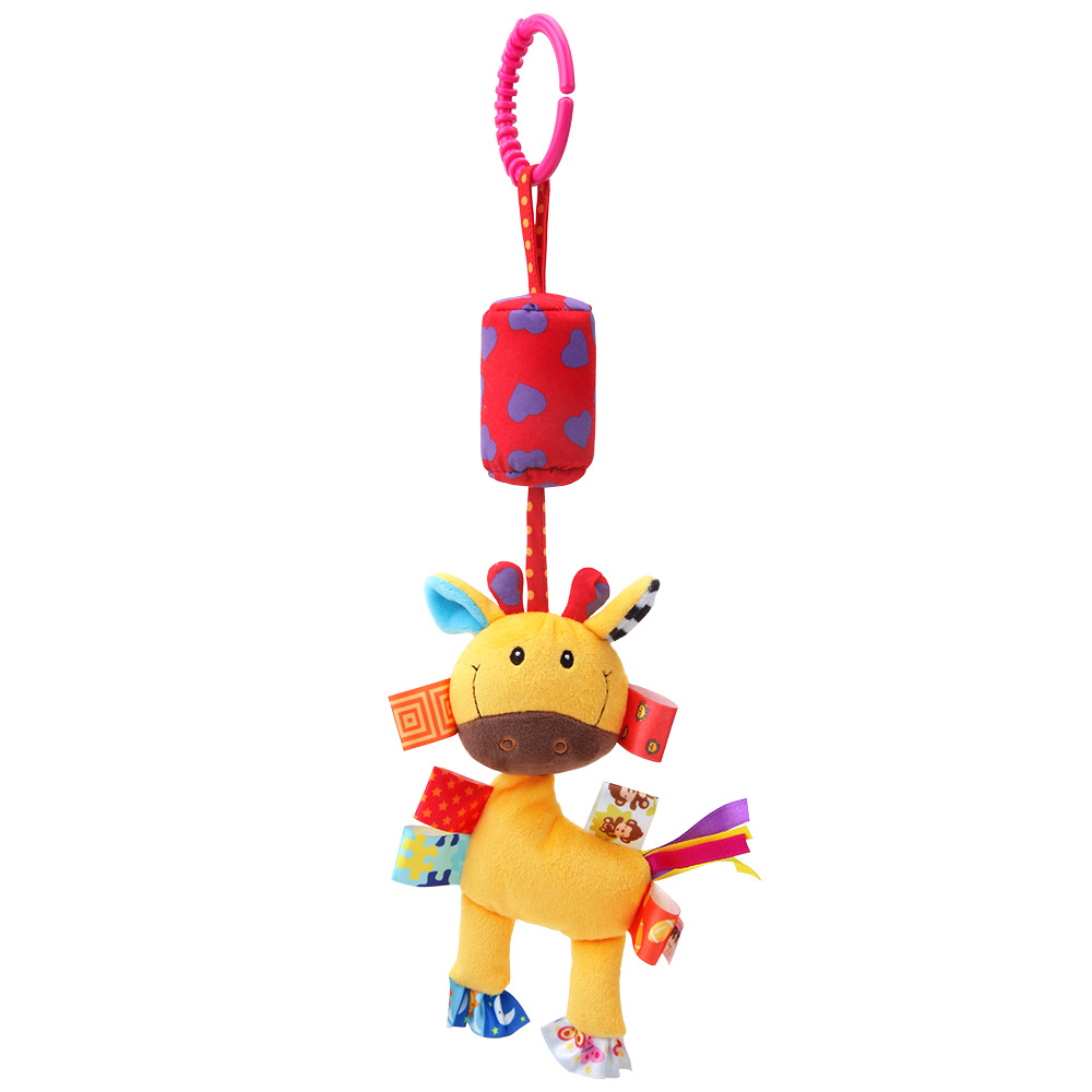 Baby animal stroller pendant, baby wind chime bed hanging bell, infant and toddler plush toy Item Picture