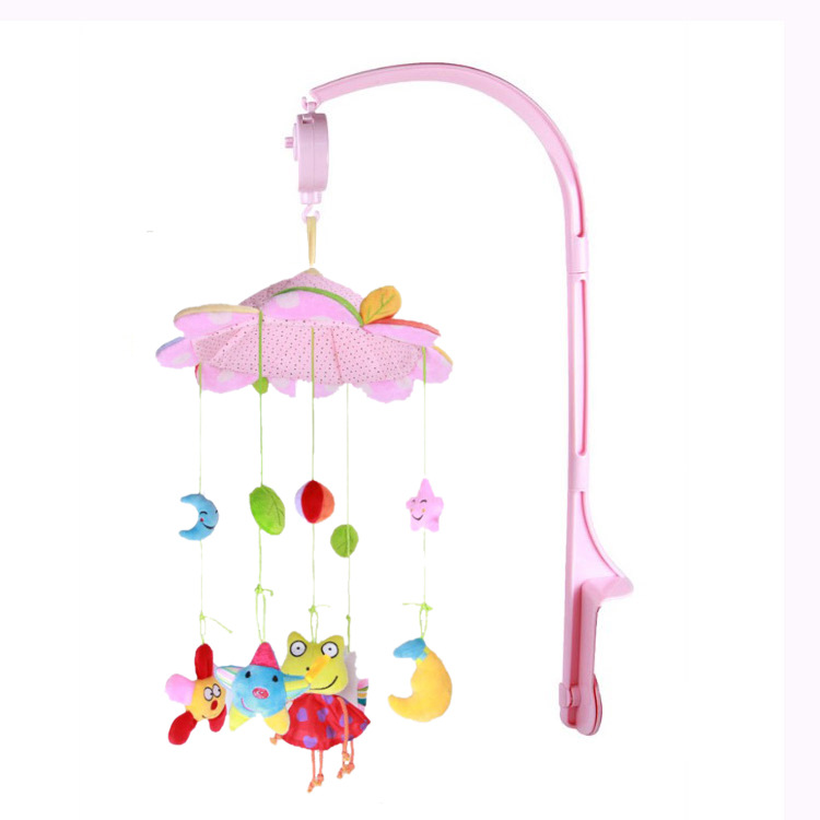 婴儿粉色青蛙床铃音乐旋转音乐盒床挂床头装饰床铃.73