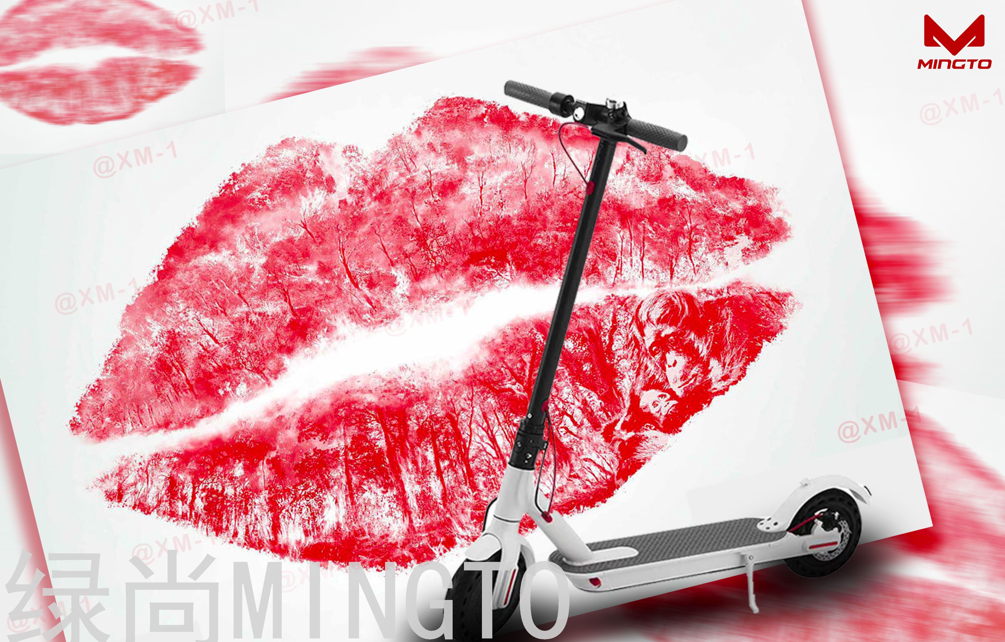 电动滑板车/滑板车/代步车白底实物图