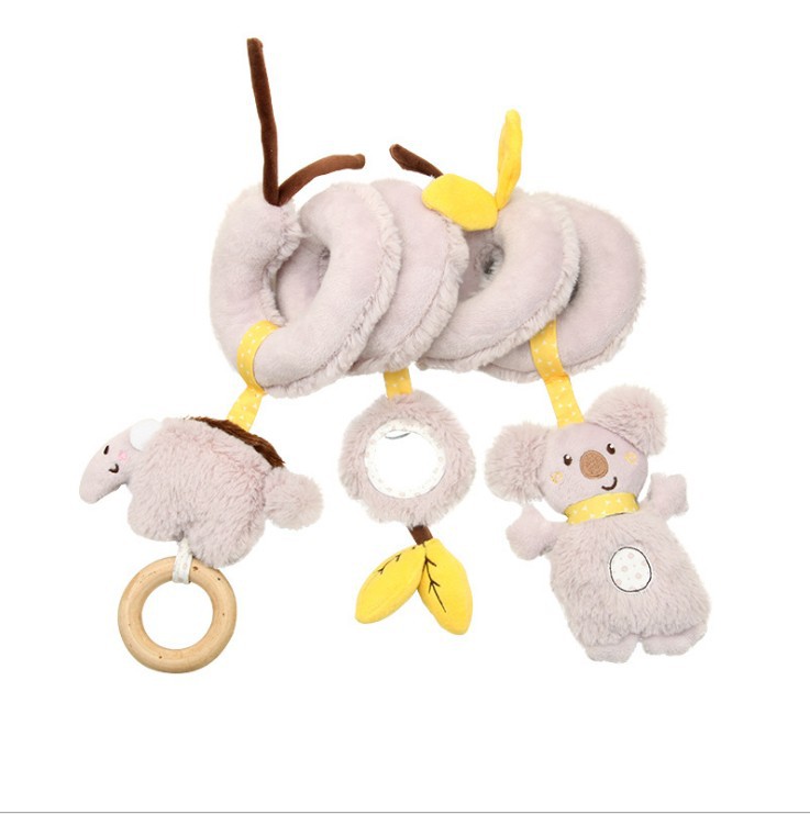 Cute koala bed with safety mirror, paper plush bed, bell car music pendant details Picture