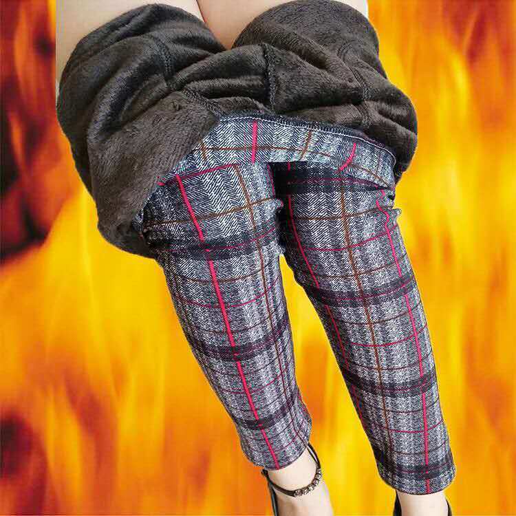 Autumn and winter new mom pants thin style with fleece high waist leisure pants middle-aged grandma pants