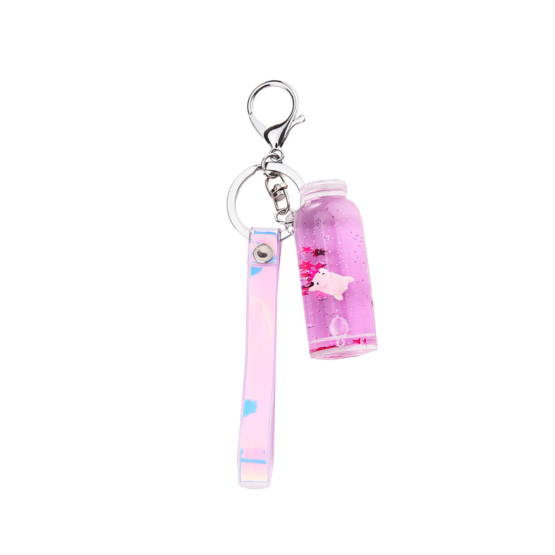 Influencers leche flotante cerdo arena movediza llavero deriva líquida colgante botella de leche cerdo agarrador muñeca pequeño regalo Item Picture