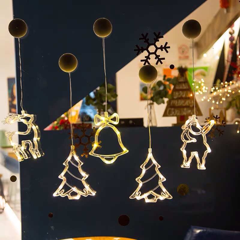 圣诞节装饰品橱窗阳台窗户吸盘LED挂灯圣诞树彩灯店面布置详情图5