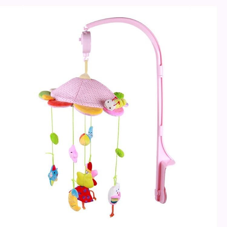 Baby pink frog bed bell music rotating music box bed hanging headboard decorative bed bell.73 details Picture