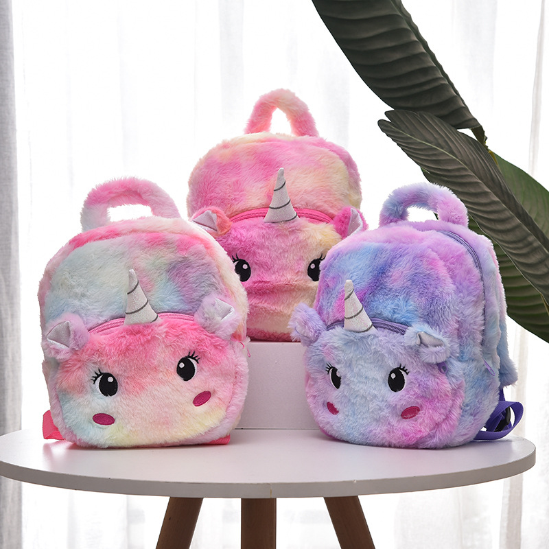 Wholesale of new seven-color plush schoolbags, cartoon animal cute student backpacks and children's casual backpacks for foreign trade