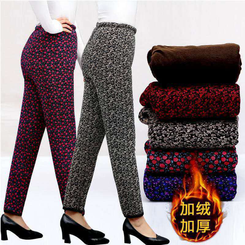 Middle-aged and elderly padded padded pants lady wearing mother padded pants warm pants fat elderly warm pants women